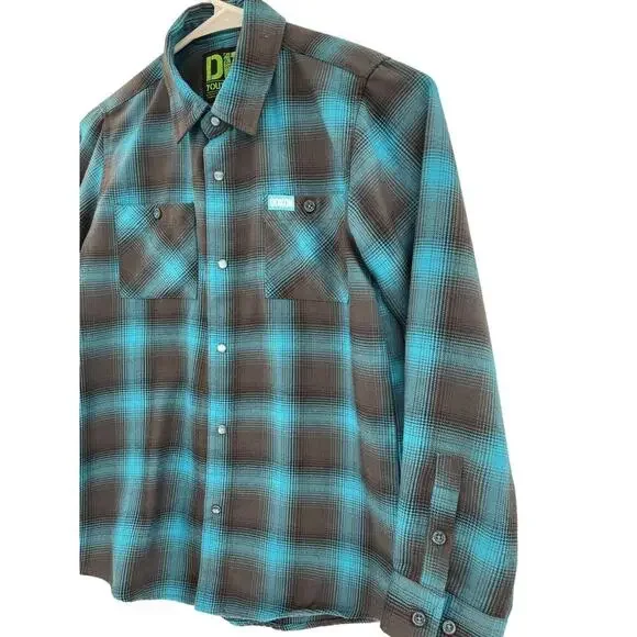 Dixxon Flannel Co Shirt Youth Division Pearl Snap Shadow Plaid Youth Size Medium - Picture 4 of 11